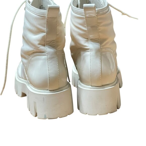 Nine West Womens White Chunky Lace-Up Combat Boots Size 9M - Picture 15 of 15